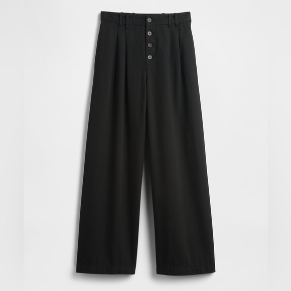 Gap X Doen High Rise Pleated Trouser Wide Leg Pant Black NWT - Picture 15 of 15